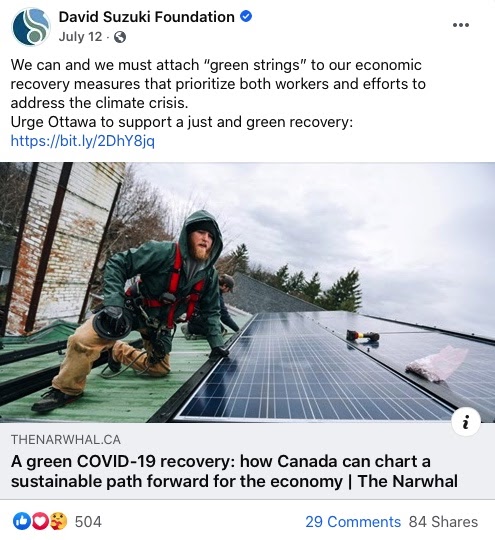 The David Suzuki Foundation incorporated social media into its nonprofit marketing strategy.