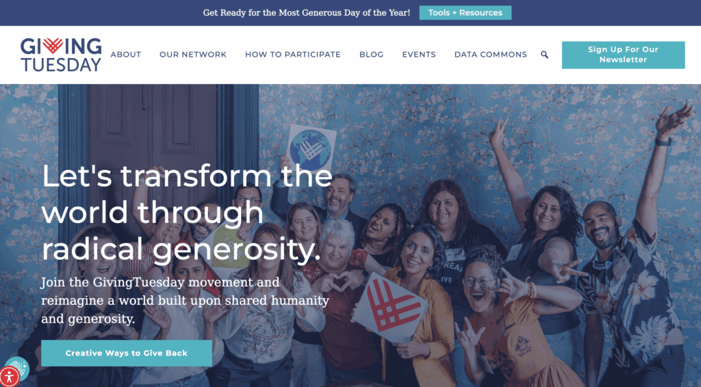 Social Media Fundraising Ideas GivingTuesday Website Example