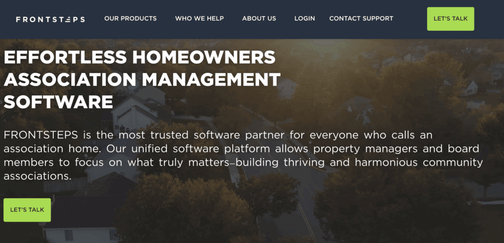 Best HOA Software - Frontsteps Website