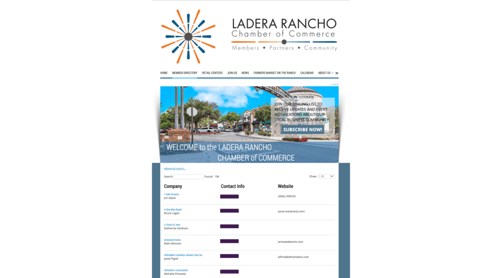 The Ladera Rancho Chamber of Commerce Member Directory